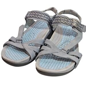 BareTraps Dalton Sport‎ 7.5 Gray Active Sandals Adjustable Sporty Strappy #395